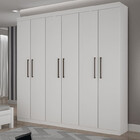 Guarda Roupa Solteiro 6 Portas 3 Gavetas - Ubatuba-neve - Sta