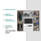 Guarda Roupa Solteiro 6 Portas Branco C/ Escrivaninha