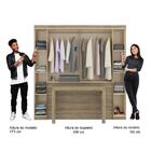 Guarda Roupa Solteiro 6 Portas Com Escrivaninha Vega Noce Com