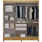 Guarda-roupa Solteiro 6 Portas De Abrir Sem Espelho E 2 Gavet