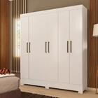 Guarda Roupa Solteiro 6 Portas E 2 Gavetas 1.80m Branco Verso