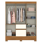 Guarda Roupa Solteiro 6 Portas E 2 Gavetas Com Espelho E Pés