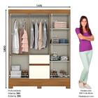 Guarda Roupa Solteiro 6 Portas E 2 Gavetas Com Espelho E Pés