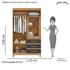 Guarda Roupa Solteiro 6 Portas Fusion Albatroz