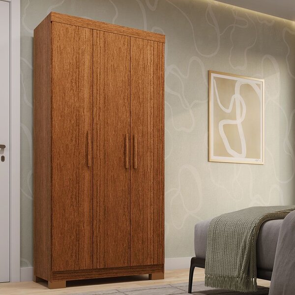 Guarda-roupa Solteiro 82,60cm 3 Portas 100% Mdf Papoulas Espr