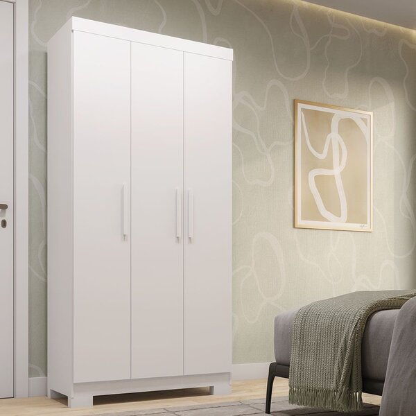 Guarda Roupa Solteiro 82,60cm 3 Portas Flex Color 100% Mdf Pa