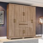 Guarda Roupa Solteiro 8 Portas 2 Gavetas B360 Briz Jequitibá
