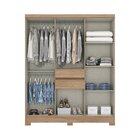 Guarda Roupa Solteiro 8 Portas 2 Gavetas B360 Briz Jequitibá