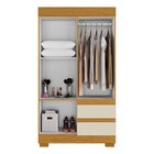 Guarda-roupa Solteiro 99,80cm 4 Portas Com Espelho E 2 Gaveta