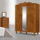 Guarda Roupa Solteiro + Comoda Madeira Maciça Com Espelho Mos
