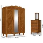 Guarda Roupa Solteiro + Comoda Madeira Maciça Com Espelho Mos