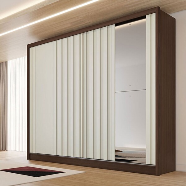 Guarda-roupa Solteiro  Galati 2 Portas 4 Gavetas Com Espelho