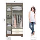 Guarda Roupa Solteiro Açaí 3 Portas E 2 Gavetas Com Espelho -