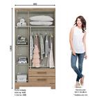 Guarda Roupa Solteiro Açaí 3 Portas E 2 Gavetas - Móveis Henn