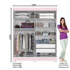 Guarda Roupa Solteiro Amsterdã 2 Portas De Correr Com Espelho