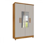 Guarda-roupa Solteiro Amsterdam 4 Portas 2 Gavetas Com Espelh