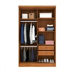 Guarda-roupa Solteiro Amsterdam 4 Portas 2 Gavetas Com Espelh