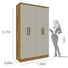 Guarda Roupa Solteiro Amsterdam 4 Portas 2 Gavetas Tcil Movei