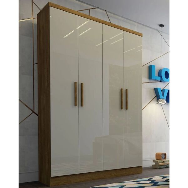 Guarda Roupa Solteiro Amsterdam 4 Portas 2 Gavetas Tcil Movei