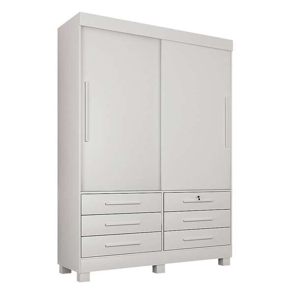 Guarda-roupa Solteiro Arezzo 2 Pt 6 Gv Branco