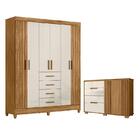 Guarda Roupa Solteiro Aruba E Cômoda Texas Freijó Off White –