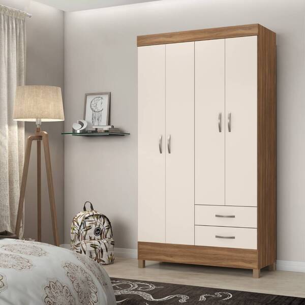 Guarda Roupa Solteiro Astro 4 Portas 2 Gavetas Amendola Off W