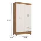 Guarda Roupa Solteiro Astro 4 Portas 2 Gavetas Amendola Off W