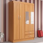 Guarda-roupa Solteiro Atalaia 4 Portas 2 Gavetas Com Espelho