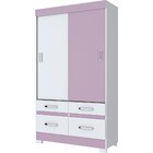 Guarda-roupa Solteiro B25 2 Portas Deslizantes E 4 Gavetas Br