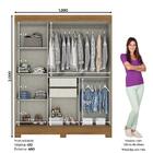 Guarda Roupa Solteiro B350 3 Portas Deslizantes - Móveis Briz