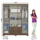 Guarda Roupa Solteiro B356 Com 5 Portas E Espelho - Móveis Br
