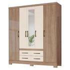 Guarda Roupa Solteiro B356 Com 5 Portas E Espelho - Móveis Br