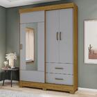 Guarda Roupa Solteiro B59 3 Portas E 2 Gavetas Com Espelho -