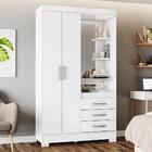 Guarda Roupa Solteiro B64 2 Portas E 3 Gavetas Com Espelho -