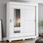 Guarda Roupa Solteiro B66 Com 2 Portas De Correr E Espelho -