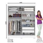 Guarda Roupa Solteiro B66 Com 2 Portas De Correr E Espelho -