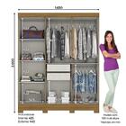 Guarda Roupa Solteiro B73 6 Portas E 2 Gavetas Com Espelho -