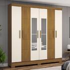 Guarda Roupa Solteiro B73 6 Portas E 2 Gavetas Com Espelho -