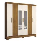 Guarda Roupa Solteiro B73 6 Portas E 2 Gavetas Com Espelho -