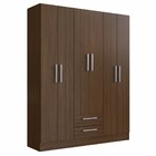 Guarda-roupa Solteiro Basic 6 Portas 2 Gavetas Cacau Brilho -