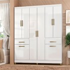 Guarda-roupa Solteiro Basile 8 Portas 2 Gavetas Branco - Pnr