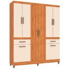 Guarda-roupa Solteiro Basile 8 Portas 2 Gavetas Cinamomo/off