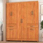 Guarda-roupa Solteiro Basile 8 Portas 2 Gavetas Cinamomo - Pn