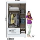 Guarda-Roupa Solteiro BE16 3 Portas 2 Gavetas com Pés Flex Co