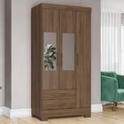 Guarda Roupa Solteiro Be16 3 Portas E 2 Gavetas Com Espelho -