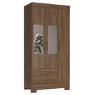 Guarda Roupa Solteiro Be16 3 Portas E 2 Gavetas Com Espelho -