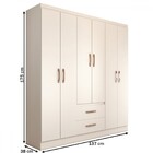 Guarda-roupa Solteiro Belmont 6 Portas 2 Gavetas Branco - Pan