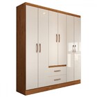 Guarda-roupa Solteiro Belmont 6 Portas 2 Gavetas Off White/no