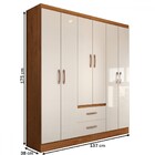 Guarda-roupa Solteiro Belmont 6 Portas 2 Gavetas Off White/no