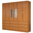 Guarda-roupa Solteiro Bergamo 6 Portas 9 Gavetas Com Espelho
